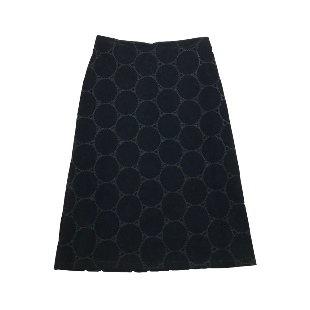 Just In Time Black Velvet Geometric Circle Midi Skirt A-Line MEDIUM Y2K GOTH